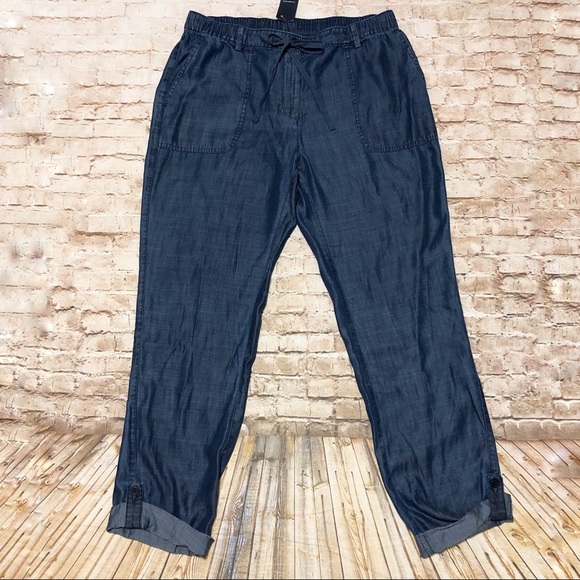 NWT Lands End Chambray Market Pants - Picture 2 of 8